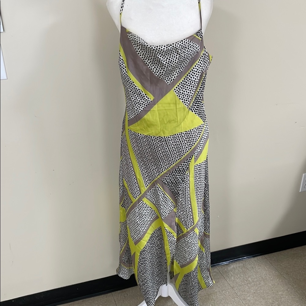 Express Gray and Yellow Asymmetricalr Dress